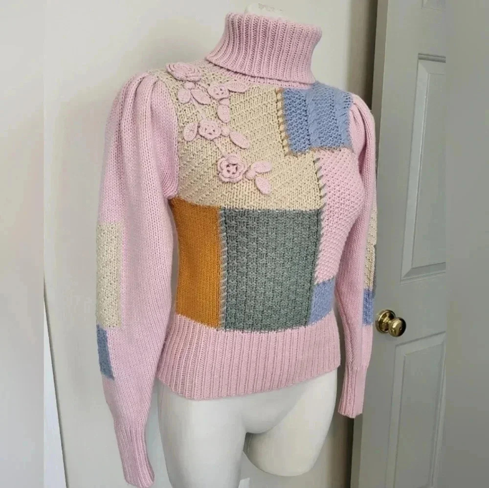 Loveshackfancy Allan Patchwork Retro Chunky Autum… - image 2